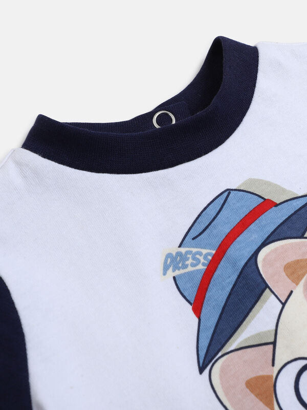 Boys White Knitted T-shirt with Short Pants image number null